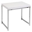 Wall Street End Table with Chrome Legs and White laminated wood top