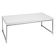 Wall Street White Coffee Table in Engineered Wood with Chrome Metal Legs