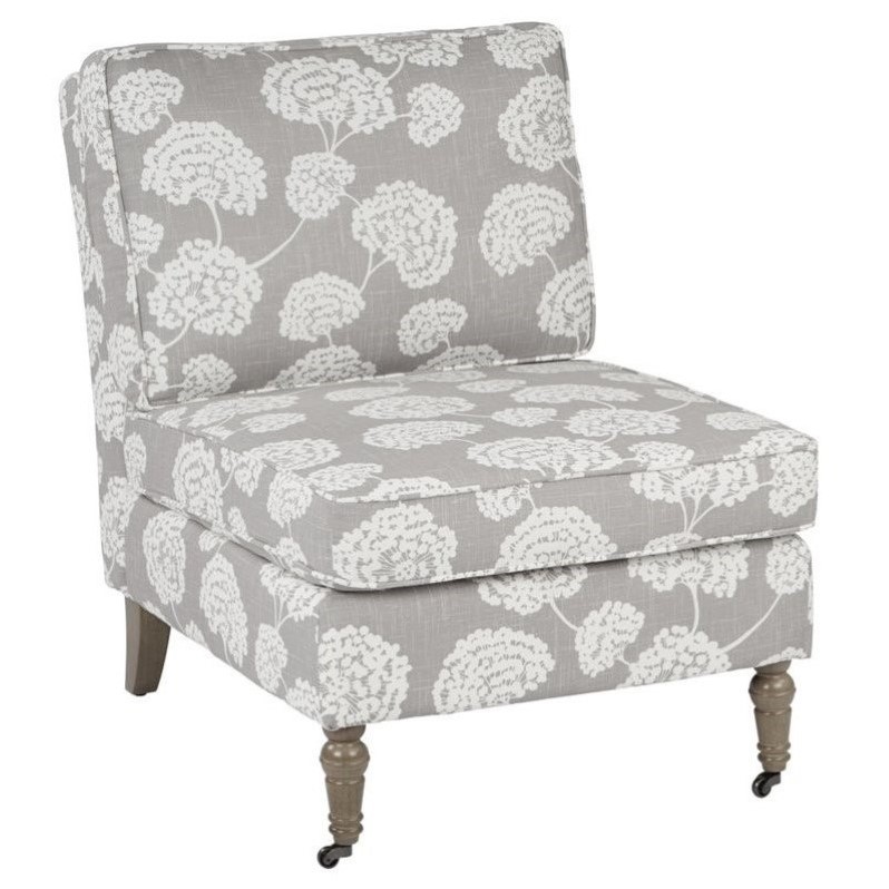 Accent Chair with Solid Wood Caster Legs in Grey MAD51R4