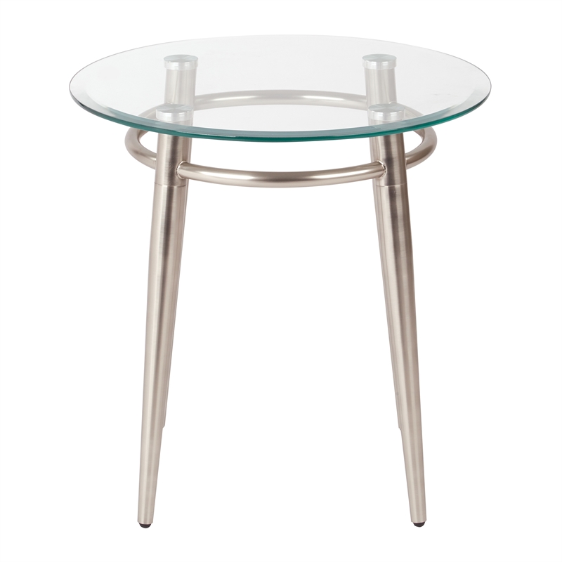 Brooklyn Round End Engineered Wood Table with White Top