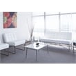 Brooklyn Glass Top Coffee Glass Table in Brushed Nickel Finish