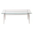 Brooklyn Glass Top Coffee Glass Table in Brushed Nickel Finish