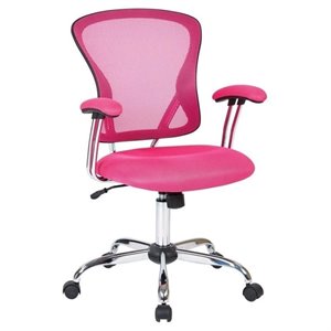 Juliana Task Chair with Pink Mesh Fabric Seat