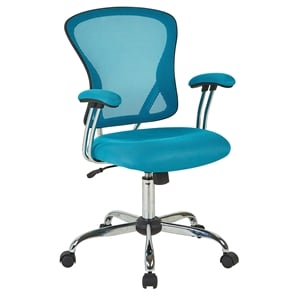 Juliana Task Chair with Blue Mesh Fabric Seat