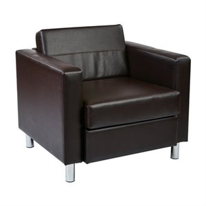 Pacific Arm Chair In Espresso Faux Leather