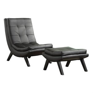 tustin faux leather lounge chair and ottoman set