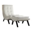 OSP Home Furnishings Tustin Lounge Chair and Ottoman Set in White Bonded Leather