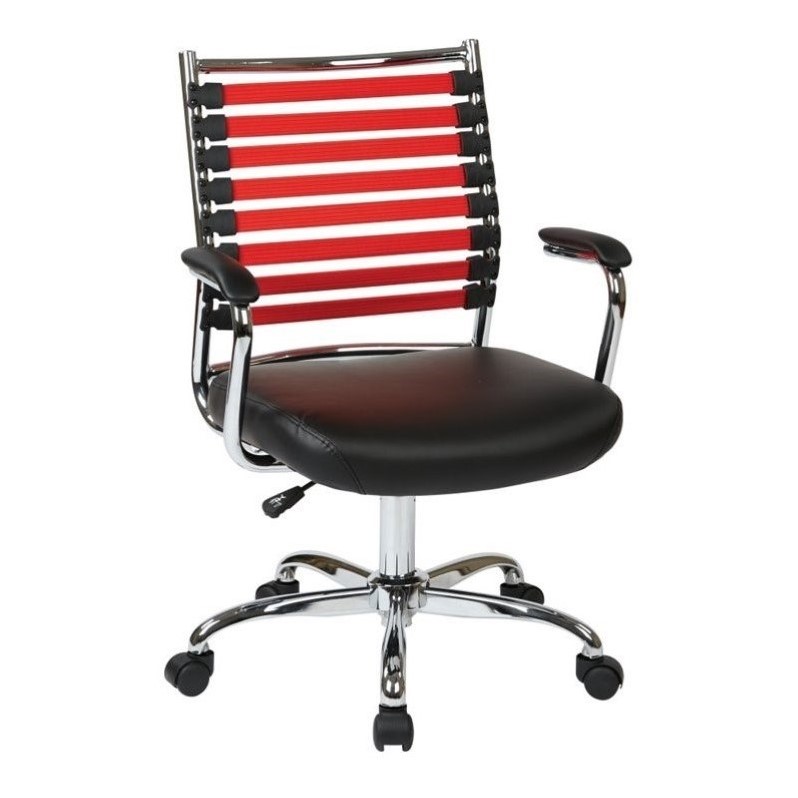 Black Office Chair With Red Elastic Straps RND26RD