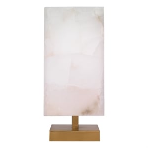 jamie young co ghost 1-light metal table lamp with alabaster shade in brass