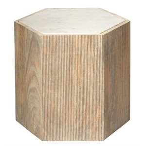 jamie young co large argan hexagon transitional wood table in natural