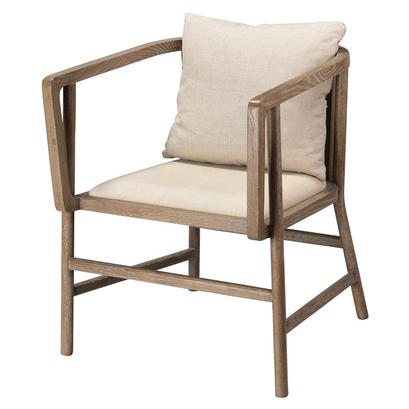 Jamie Young Co Grayson Coastal Driftwood Arm Chair in Natural Gray