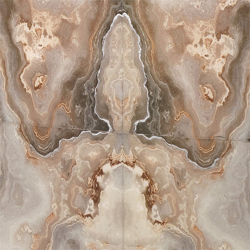 Jamie Young Co Ink Blot Transitional Wood Side Table in Taupe Brown/Gray