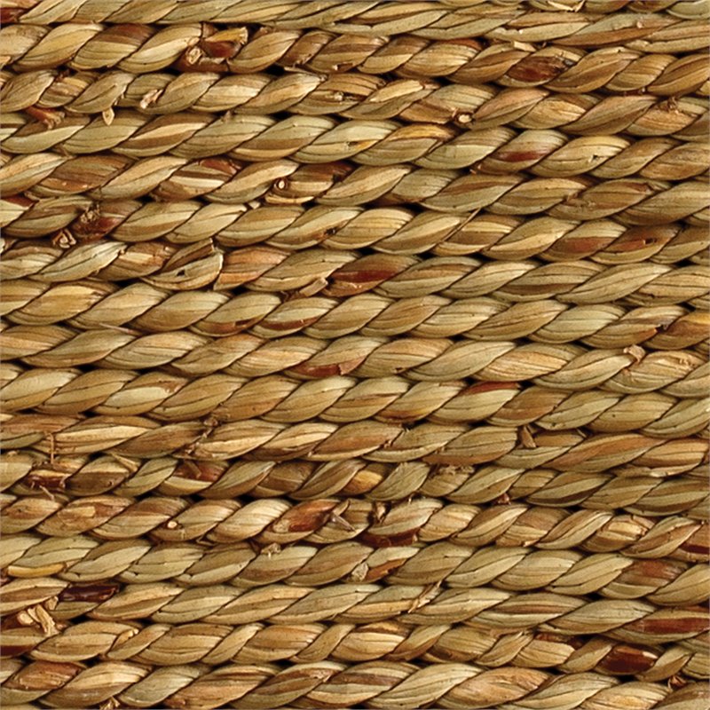 Jamie Young Co Peninsula Coastal Seagrass Rattan & Glass Side Table in Natural