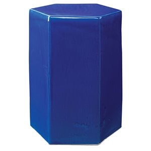 jamie young co porto small coastal ceramic side table in cobalt blue