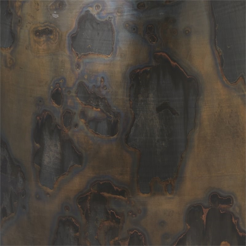 Jamie Young Co Realm Transitional Iron Sheet Metal Side Table in Black