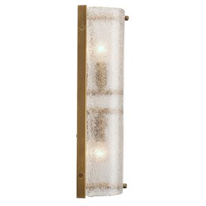 Jamie Young Co Moet Double Rounded Steel Metal/Glass Sconce in Brass