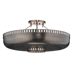 jamie young co constantine transitional iron metal semi flush mount in bronze