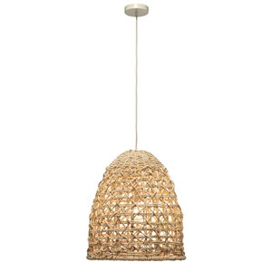 jamie young co netted coastal rattan/rope fabric pendant in natural corn