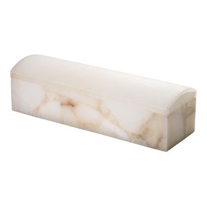 jamie young co chester traditional alabaster stone box in natural white