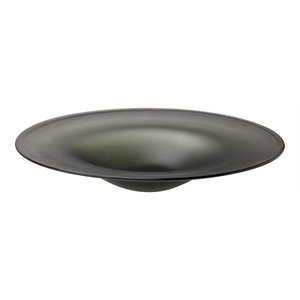 jamie young co transitional glass hand blown plate in matte gray