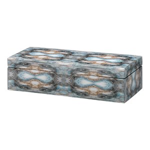 jamie young co rorschach long transitional wood box in indigo blue