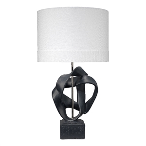 jamie young co intertwined modern plastic table lamp with drum shade in black