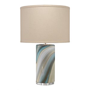 jamie young co terrene coastal glass table lamp in multi-color