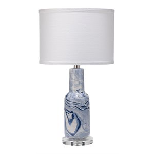 Jamie Young Co Nebula Coastal Ceramic Table Lamp in Blue/White
