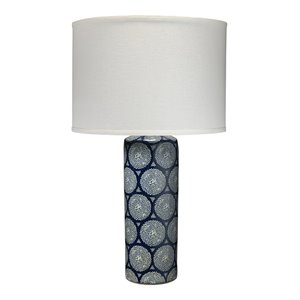 jamie young co neva coastal ceramic table lamp with linen shade in blue
