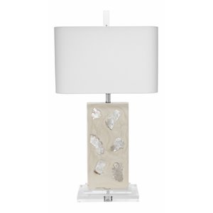 Jamie Young Co Parthenon Transitional Stone Table Lamp in Clear