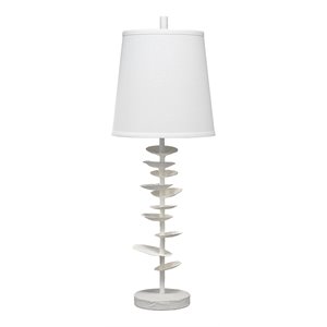 Jamie Young Co Petals Modern Steel Table Lamp in White Finish