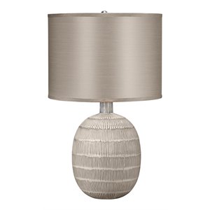 Jamie Young Co Prairie Coastal Ceramic Table Lamp in Beige Off White
