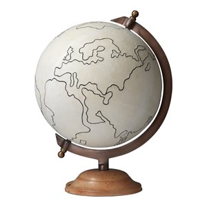 jamie young co large traditional wood and canvas globe in brown