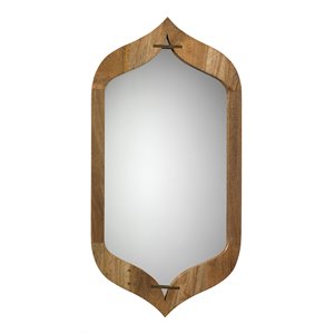 Jamie Young Co Jasmine Transitional Wood Mirror in Natural/Antique Brass