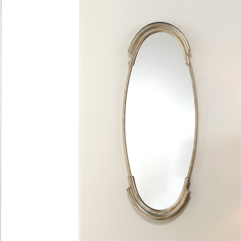 Jamie Young Co Margaux Contemporary Metal Mirror in Antique Silver