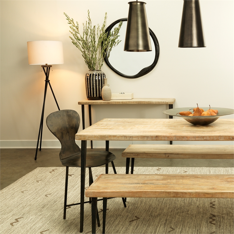 Jamie Young Co Organic Round Contemporary Metal Mirror in Antique Brass