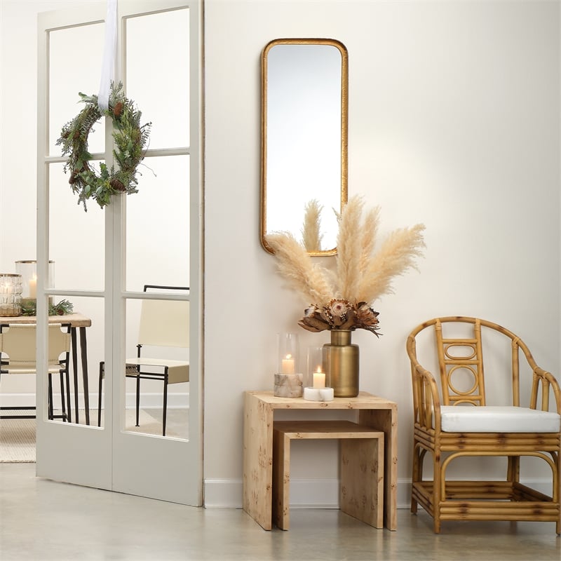 Jamie Young Co Bedford Traditional Wood Nesting Tables in Natural (Set of 2)