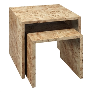 jamie young co bedford traditional wood nesting tables in natural (set of 2)