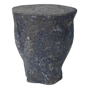 jamie young co molten transitional clay ceramic side table in blue