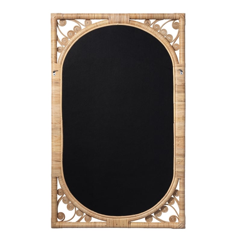 Jamie Young Co Primrose Hand-Wrapped Coastal Rattan Wall Mirror in Natural