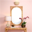 Jamie Young Co Primrose Hand-Wrapped Coastal Rattan Wall Mirror in Natural
