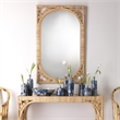 Jamie Young Co Primrose Hand-Wrapped Coastal Rattan Wall Mirror in Natural