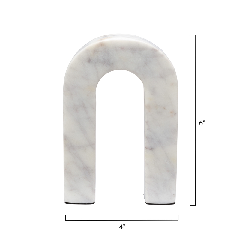 Jamie Young Co Flux Handmade Transitional Marble Decorative Object in White