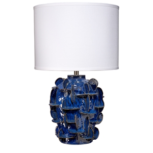 jamie young co helios ceramic table lamp in blue