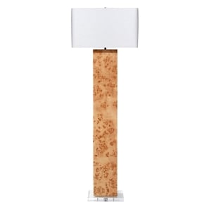 Jamie Young Co Parallel Burl Wood Floor Lamp in Cream