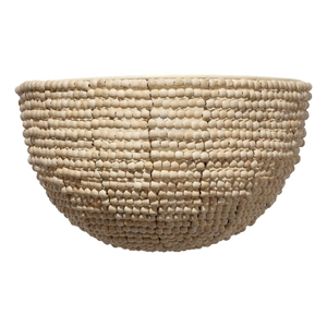 Jamie Young Co Barnacle Beaded Demi Lune Sconce in Natural Wood Finish