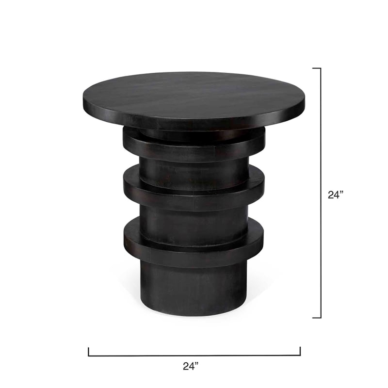 Jamie Young Co Revolve Wood Side Table in Charcoal