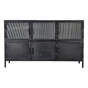 Jamie Young Co Vitrino 6 Door Iron Console in Black Metal Finish