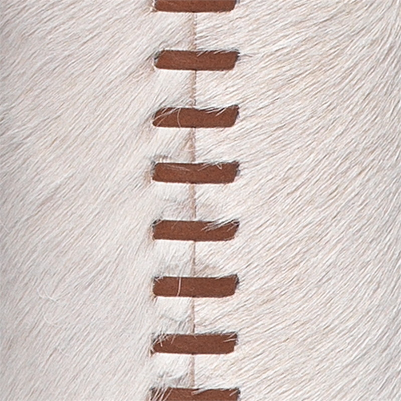 Jamie Young Co Sheridan Hide Floor Lamp in White Leather