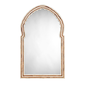Jamie Young Co Bardot Large Bone & Wood Arch Mirror in Natural Finish